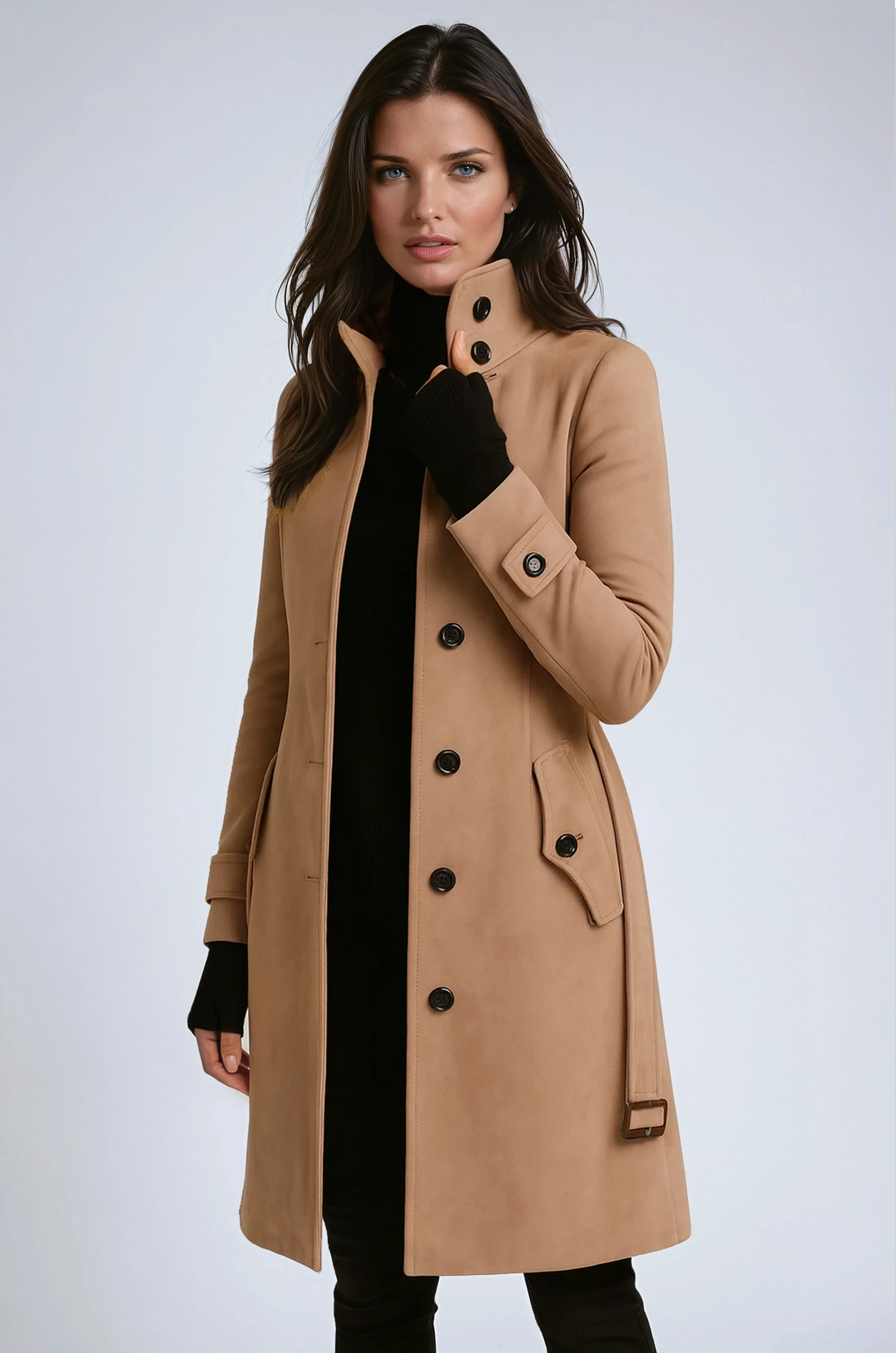 Odalie | Double-Breasted Funnel Coat