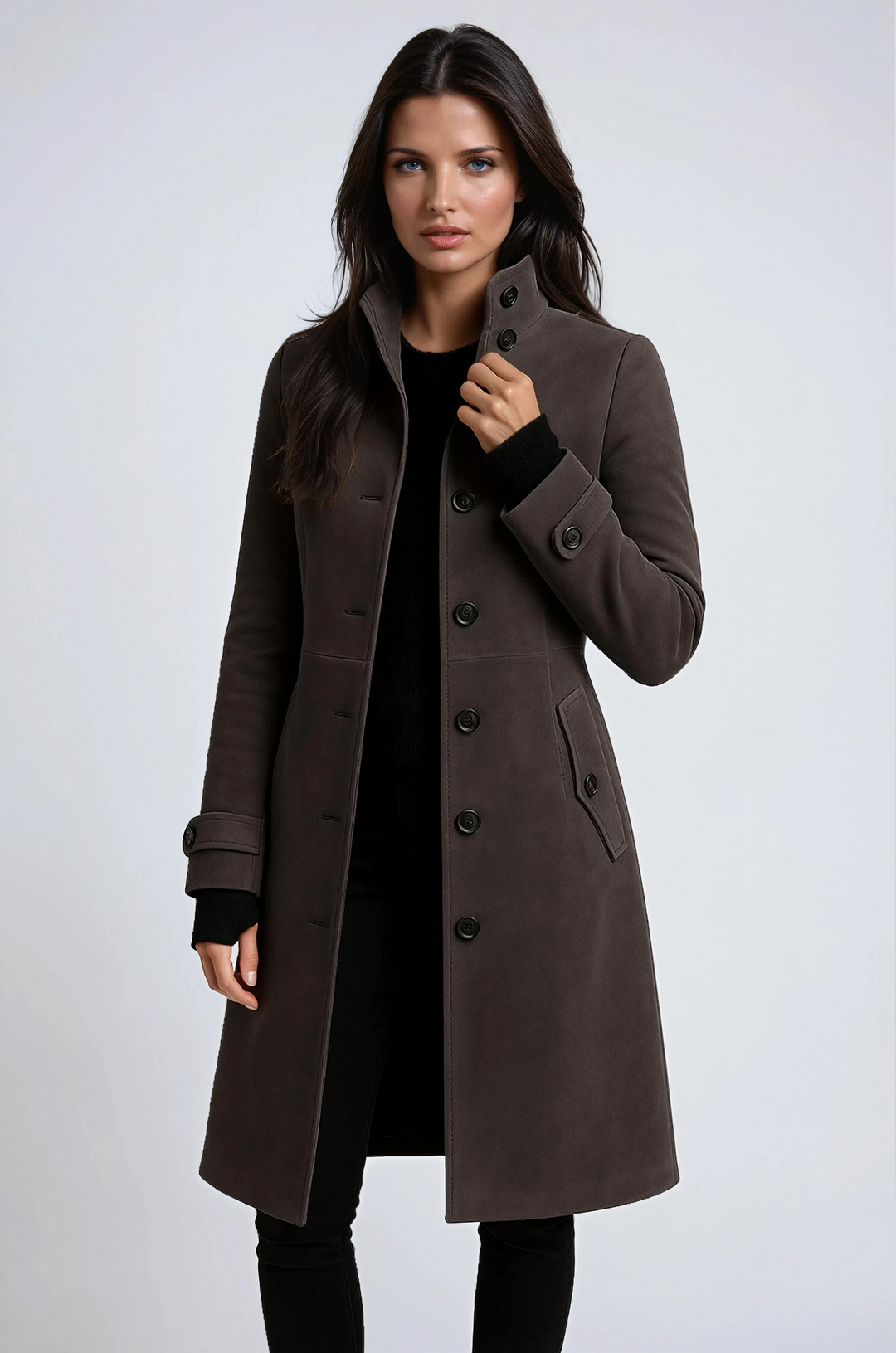Odalie | Double-Breasted Funnel Coat