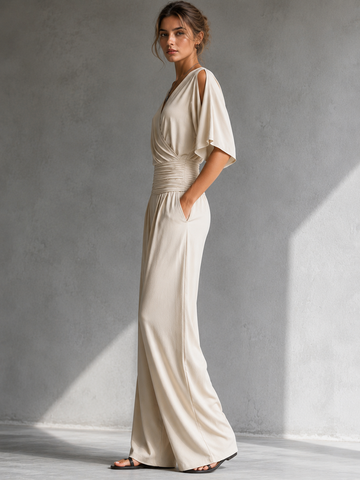 Felicienne | Wrap Front Wide Leg Jumpsuit