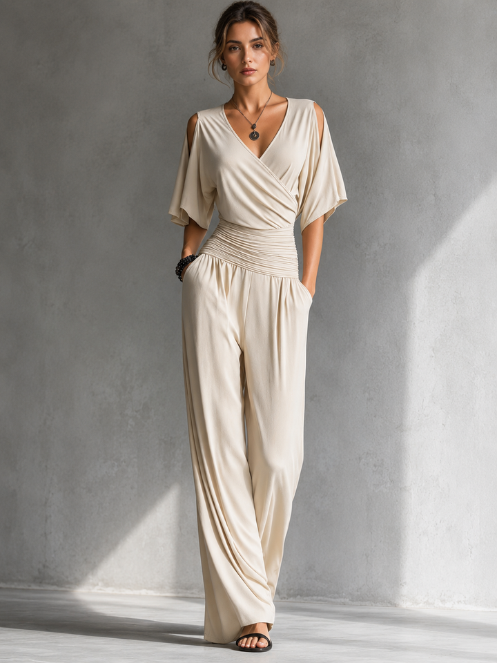 Felicienne | Wrap Front Wide Leg Jumpsuit