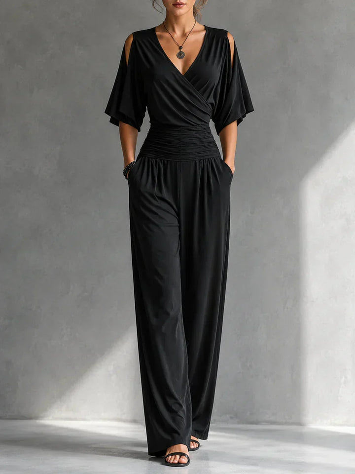 Felicienne | Wrap Front Wide Leg Jumpsuit
