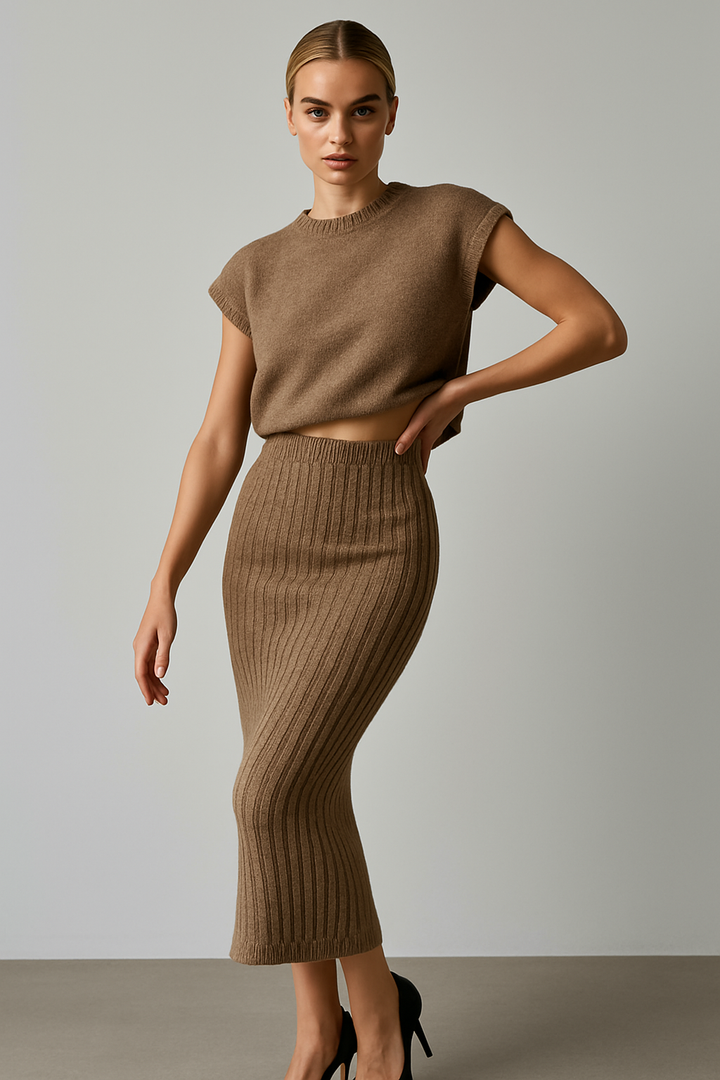 Noella | Cotton Rib Sleeveless Set