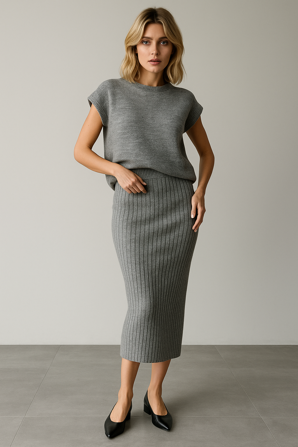 Noella | Cotton Rib Sleeveless Set