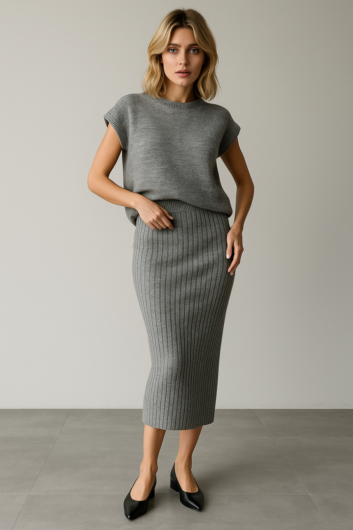 Noella | Cotton Rib Sleeveless Set