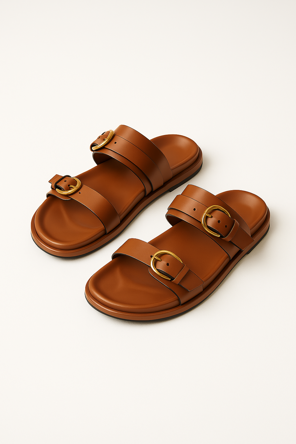Edmee | 100% Leather Double Strap Sandals