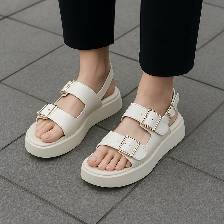 Cesarine | Double Buckle Platform Sandals