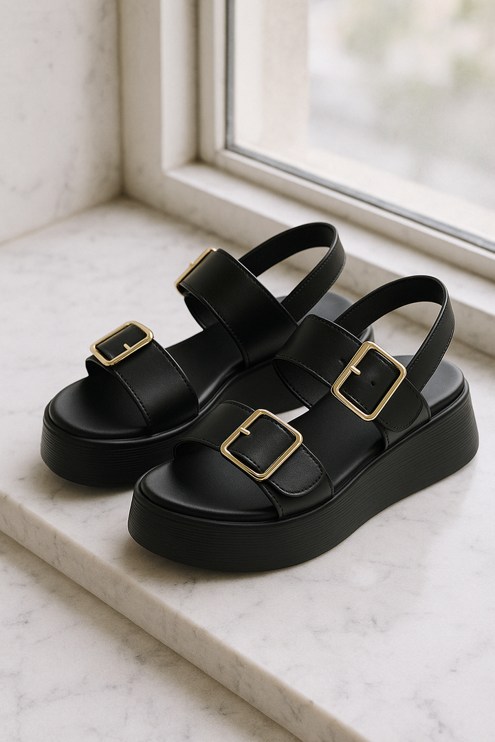 Cesarine | Double Buckle Platform Sandals