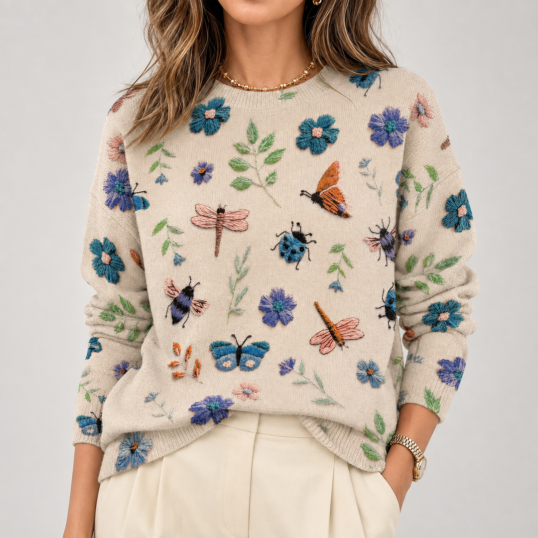 Armandine | Botanical Print Sweater