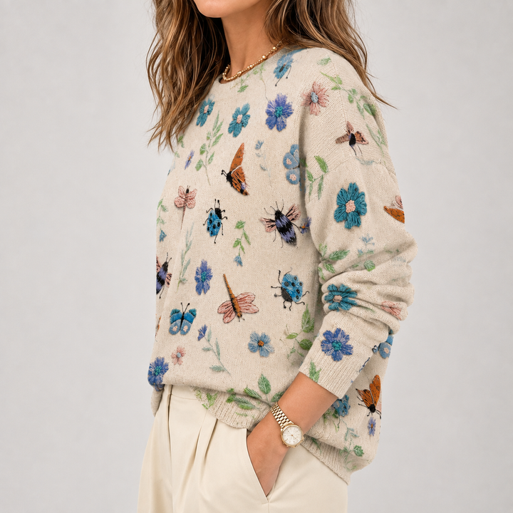Armandine | Botanical Print Sweater