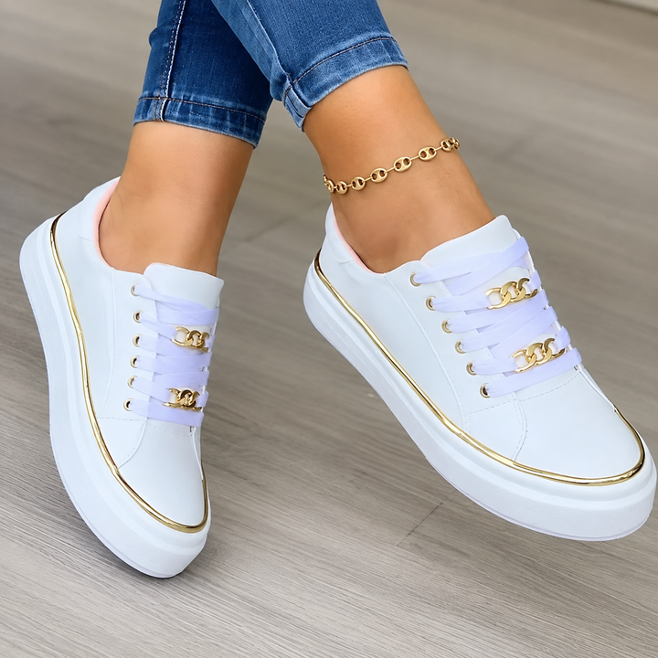Yvette | Platform Sole Lace-Up Sneakers