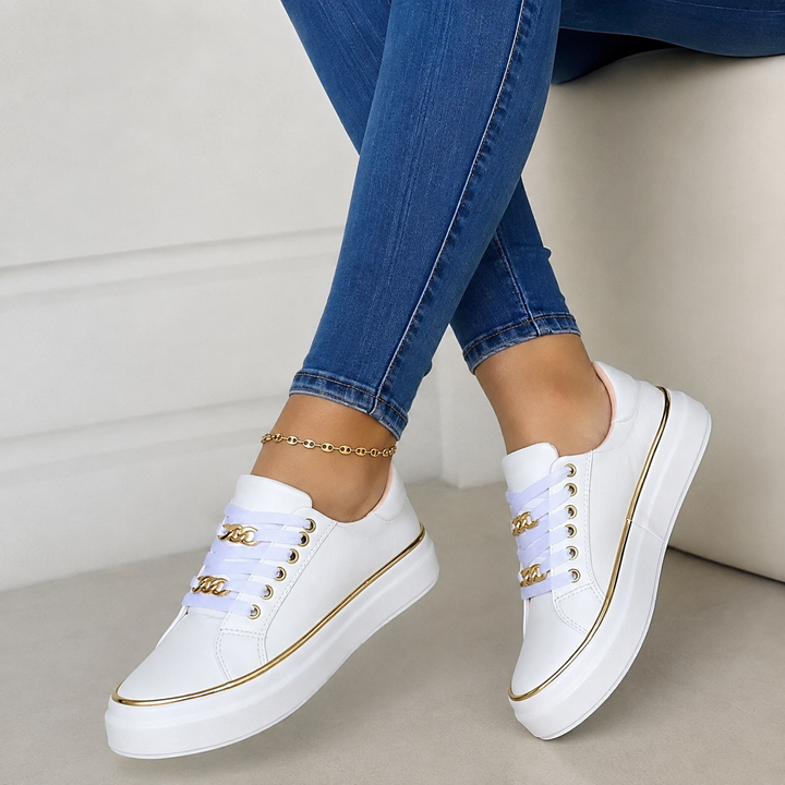 Yvette | Platform Sole Lace-Up Sneakers