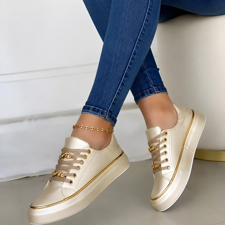 Yvette | Platform Sole Lace-Up Sneakers