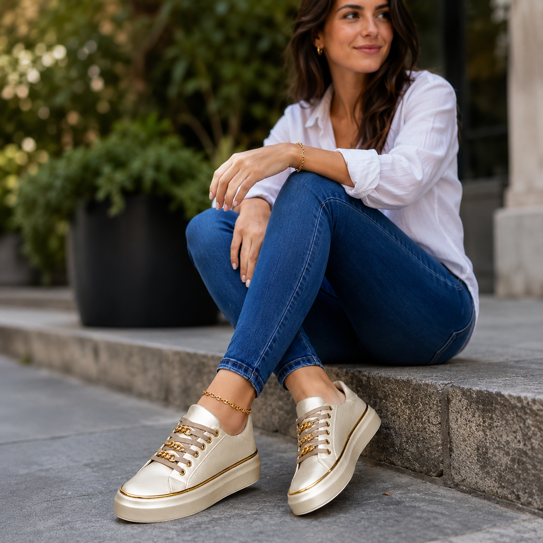 Yvette | Platform Sole Lace-Up Sneakers
