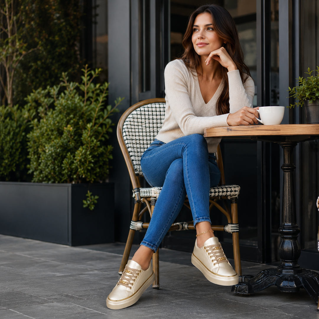 Yvette | Platform Sole Lace-Up Sneakers
