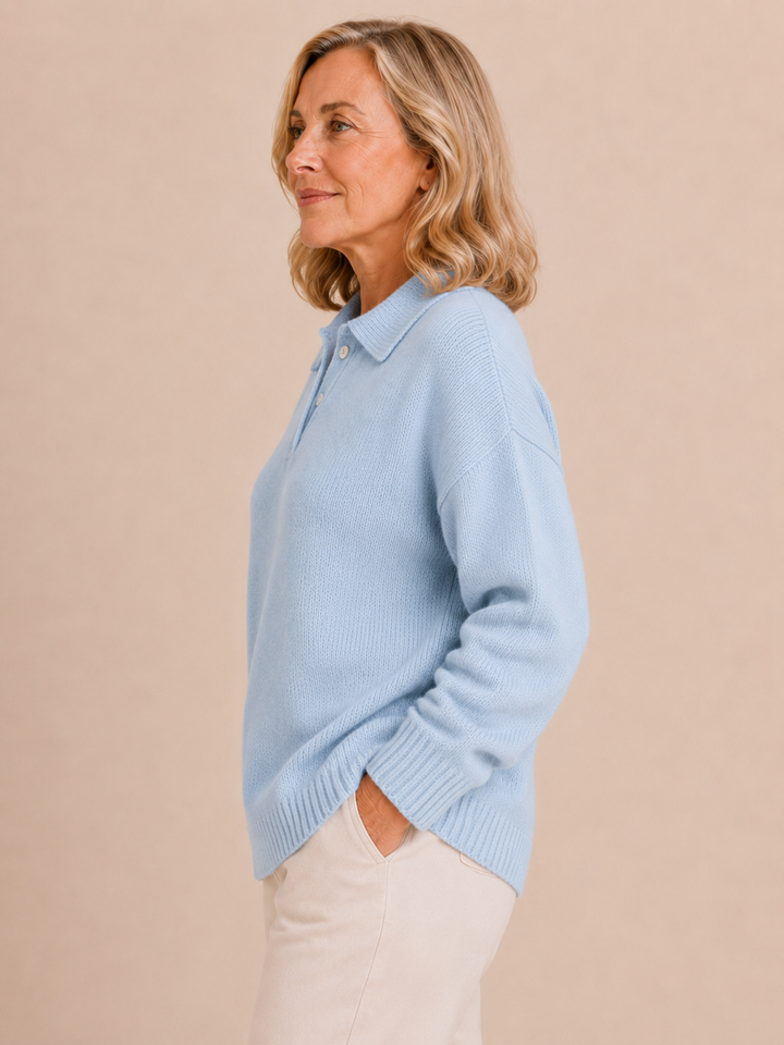 Stella | Polo Collar Knit Sweater