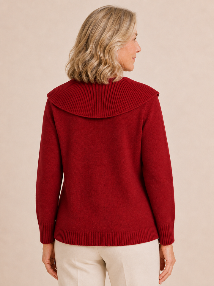 Urbaine | Ribbed Funnel Collar Sweater