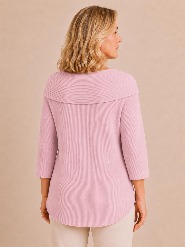 Yolaine | Wide Bow Collar Sweater