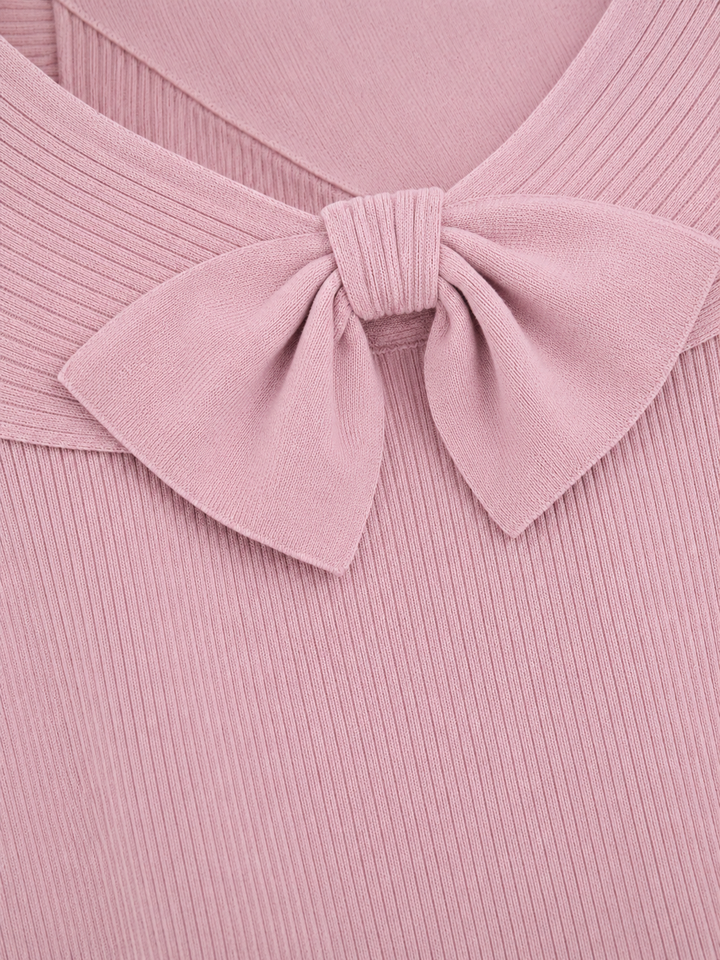 Yolaine | Wide Bow Collar Sweater
