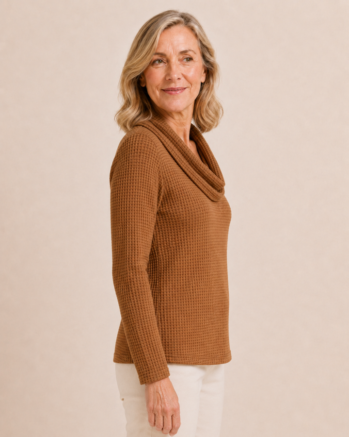 Sylvanie | Waffle Knit Collar Sweater