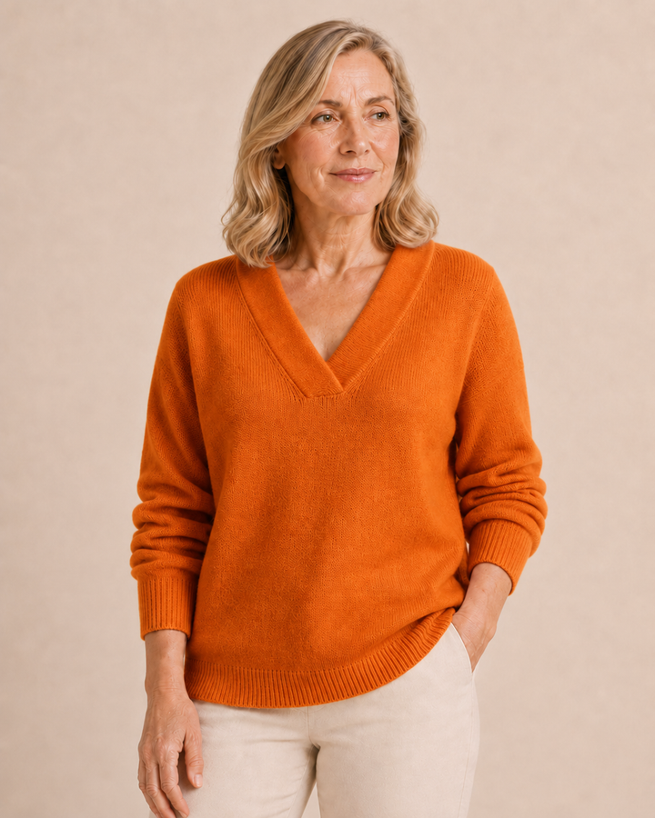 Louisa | Deep V-Neck Wool Sweater
