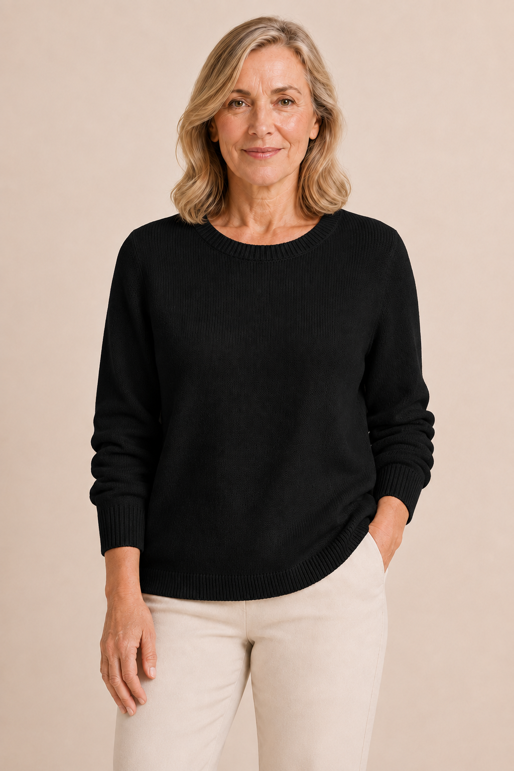 Elvire | Fine Knit Crew Neck Sweater