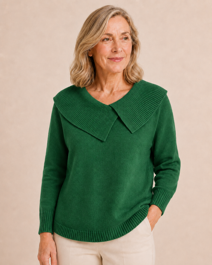 Urbaine | Ribbed Funnel Collar Sweater