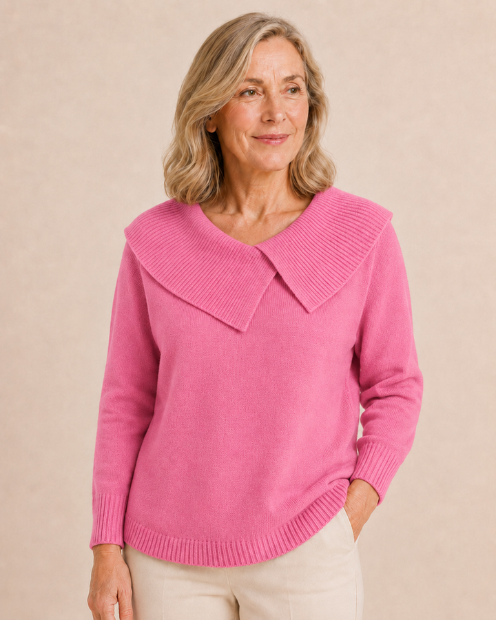 Urbaine | Ribbed Funnel Collar Sweater