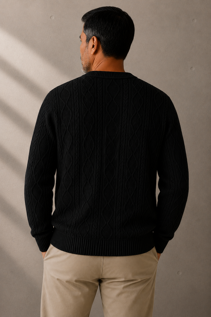 Guillaume | Diamond Cable V Neck Cardigan