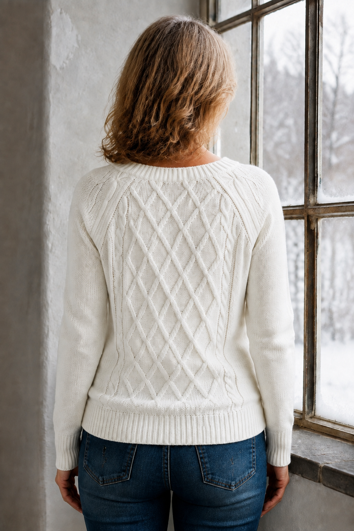 Martha | Square Neck Cable Knit Sweater