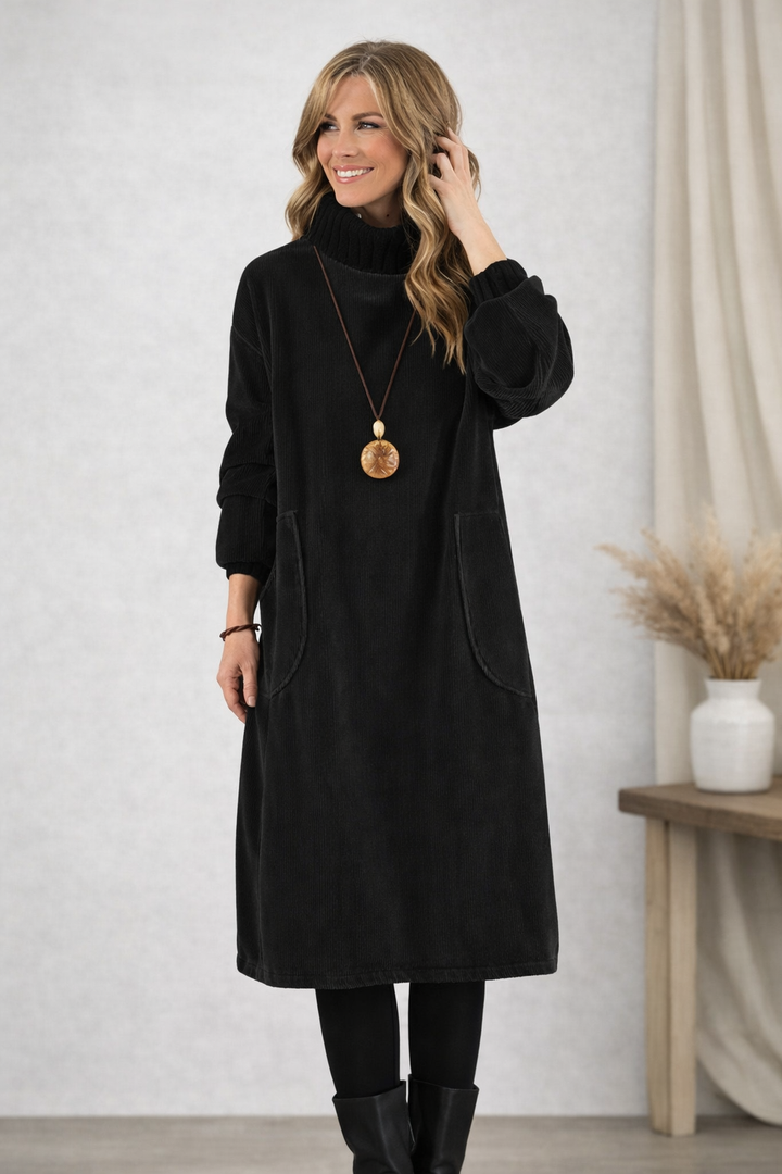 Emilie | Relaxed Turtleneck Midi Dress