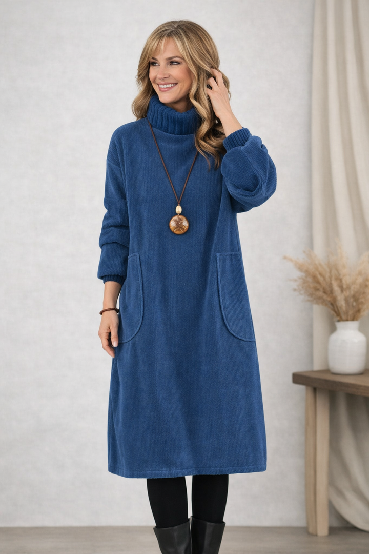 Emilie | Relaxed Turtleneck Midi Dress