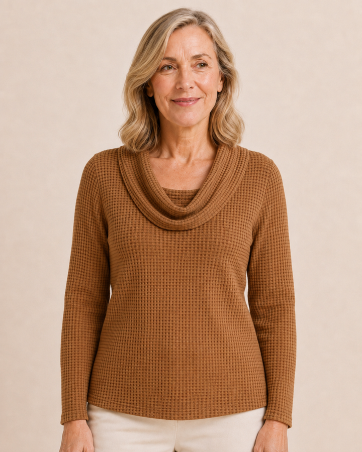 Sylvanie | Waffle Knit Collar Sweater