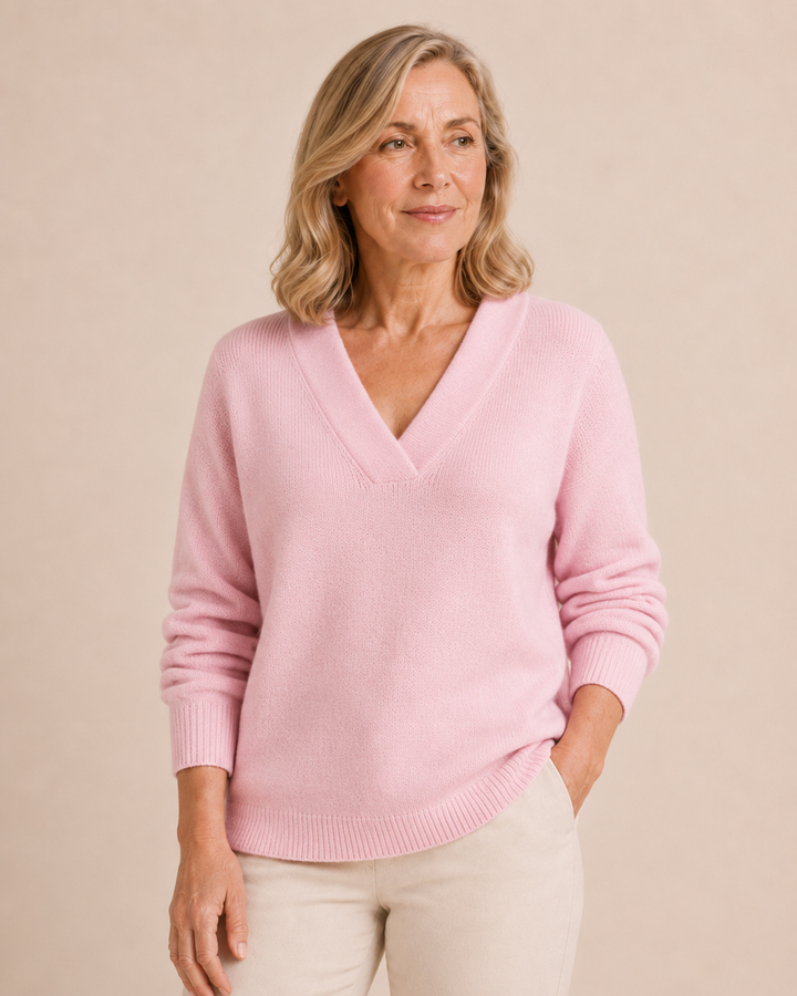 Louisa | Deep V-Neck Wool Sweater