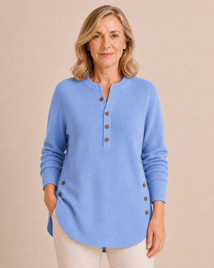 Isadora | Button Placket Knit Tunic
