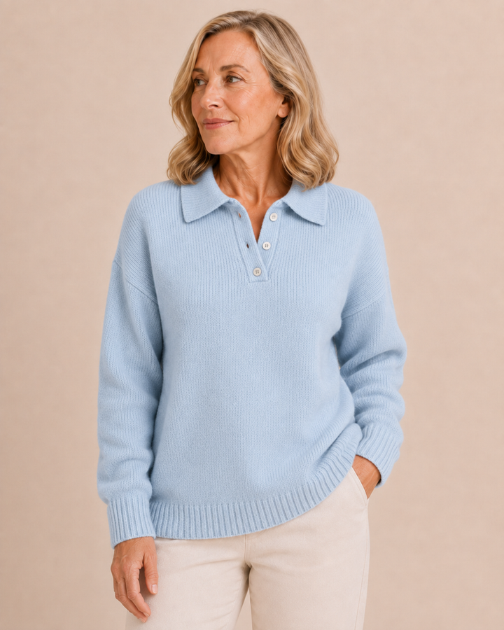 Stella | Polo Collar Knit Sweater