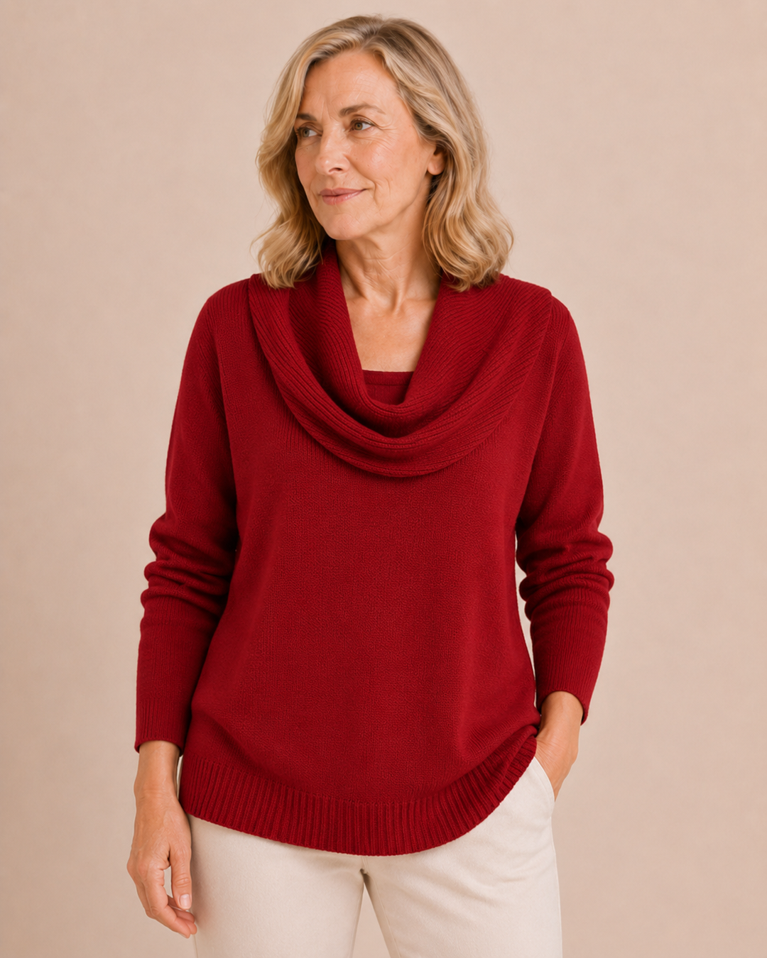 Dorine | Draped Collar Knit Sweater