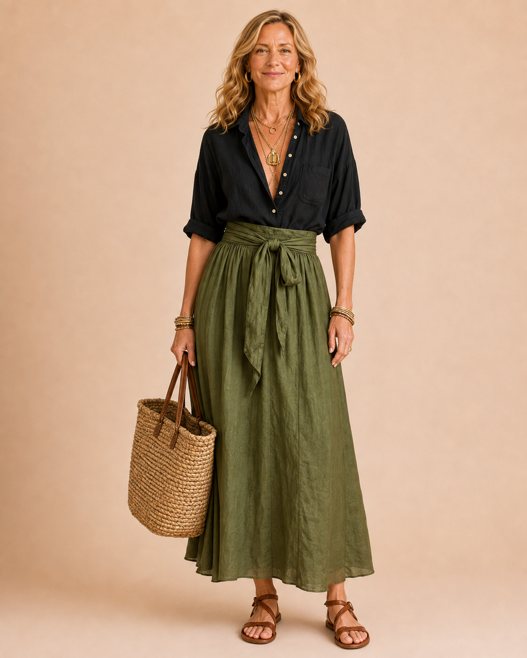 Isabeau | Satin Blouse and Skirt Set