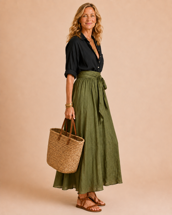 Isabeau | Satin Blouse and Skirt Set