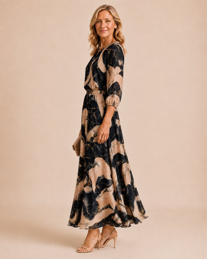 Aurélia | Lined Chiffon Maxi Dress