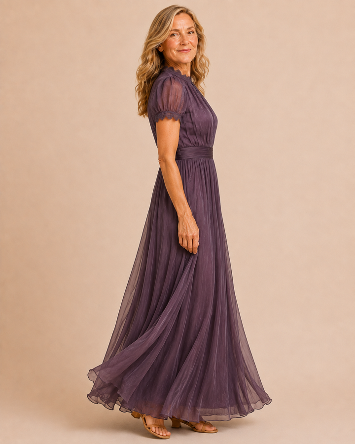Anicette | Lace Bodice Chiffon Maxi