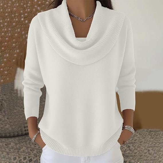 Dorine | Draped Collar Knit Sweater