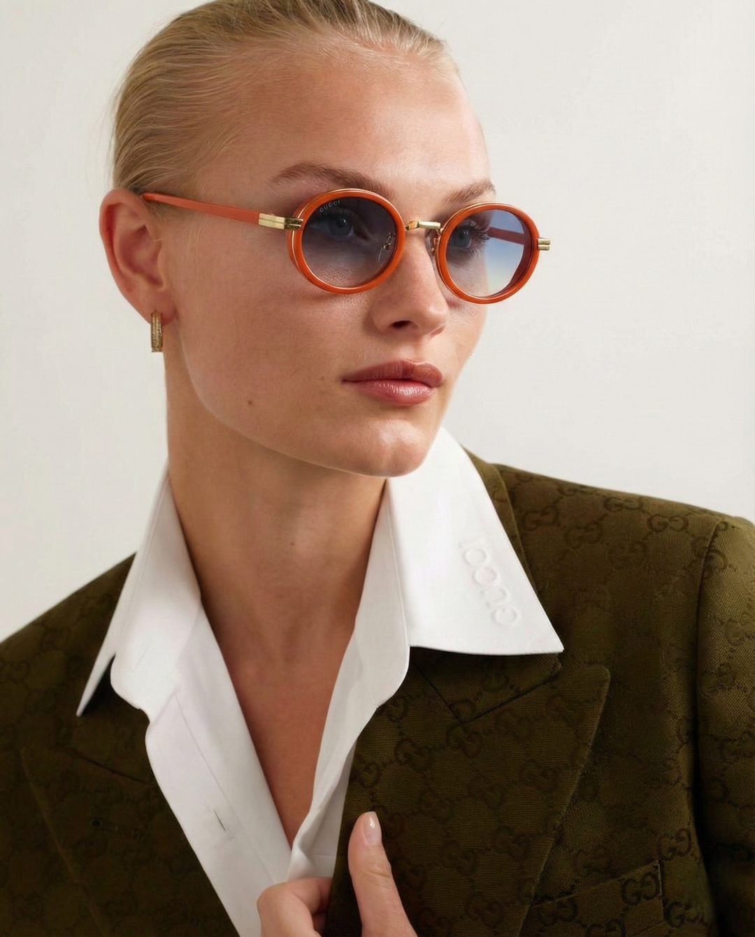 Slim Rim Oval Metal Sunglasses