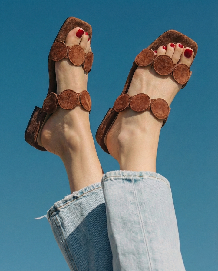 Rosella | Croc Embossed Suede Mules