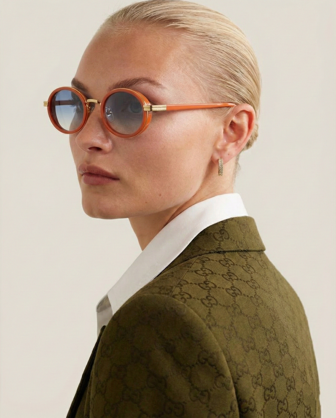 Slim Rim Oval Metal Sunglasses
