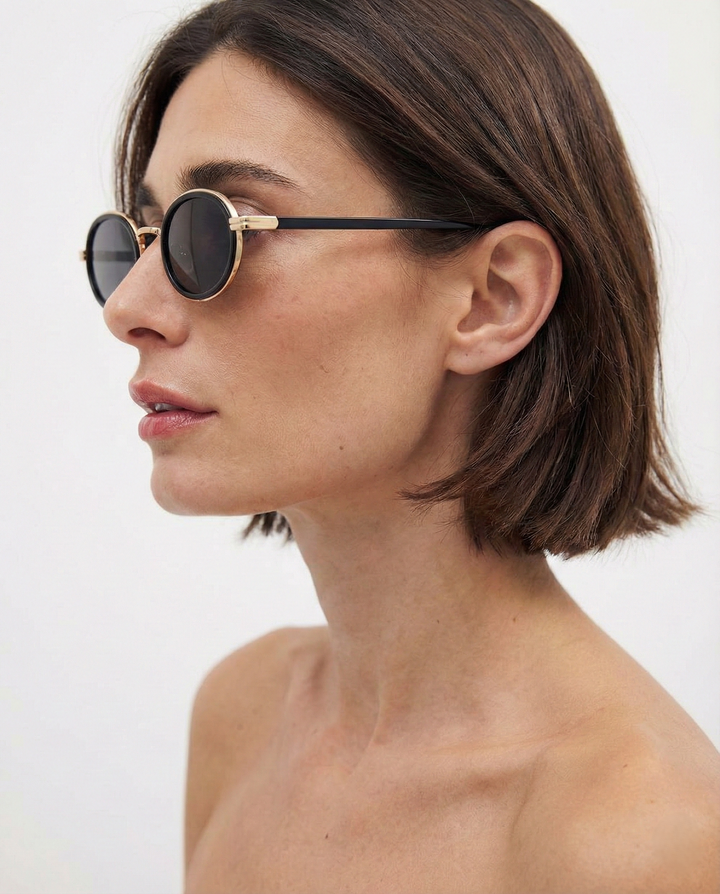 Slim Rim Oval Metal Sunglasses