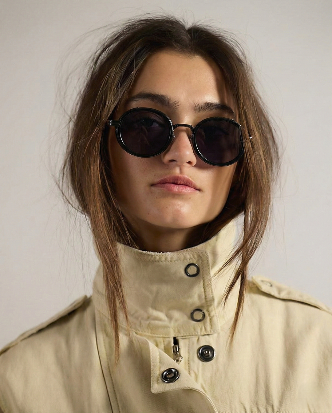 Slim Rim Oval Metal Sunglasses