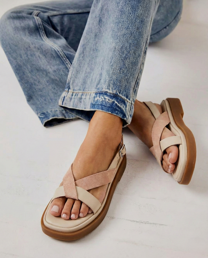 Maximilienne | Leather Low Platform Sandals