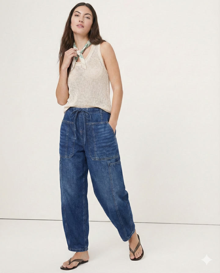 Maryse | Pull-On 100% Cotton Denim Jeans