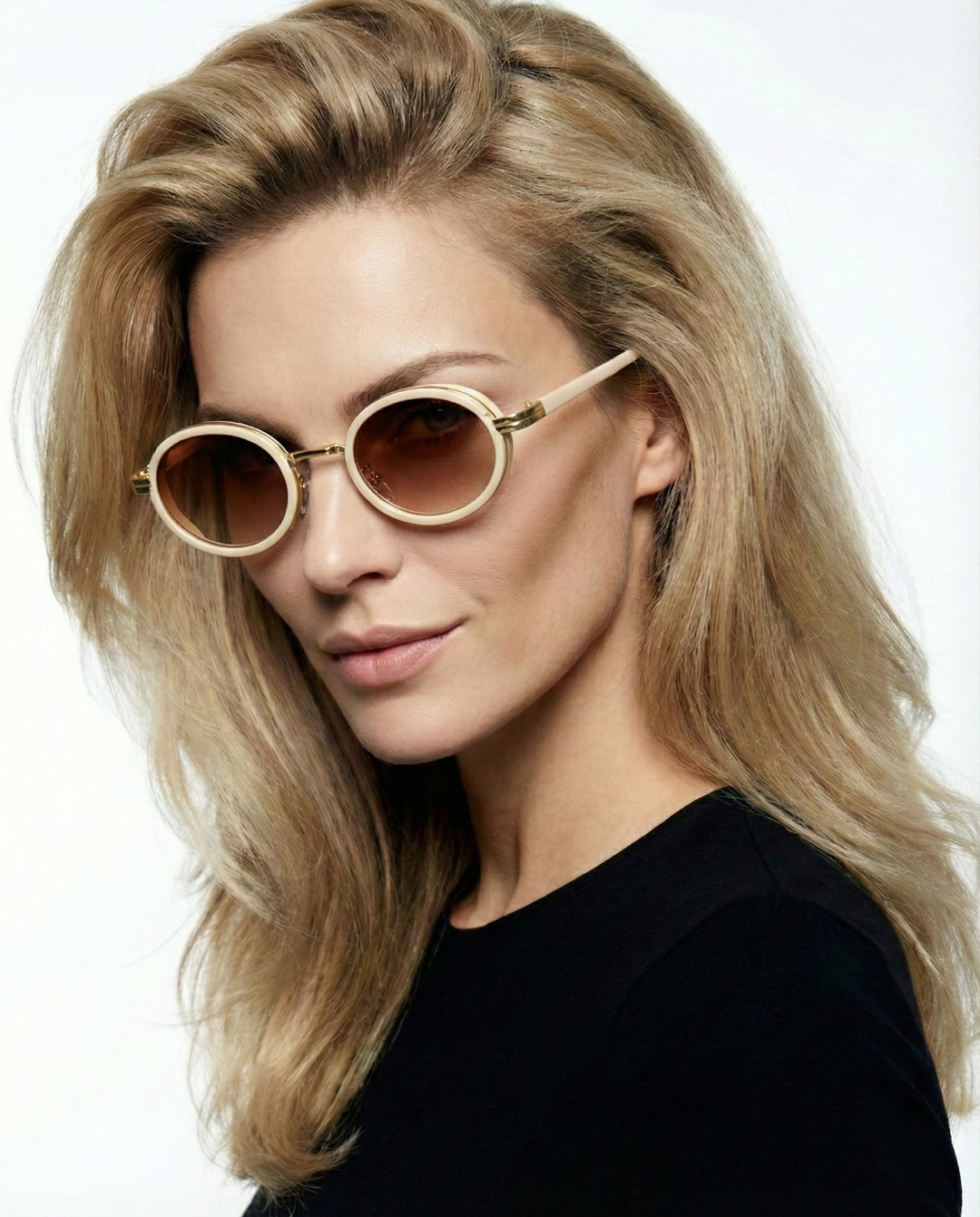 Slim Rim Oval Metal Sunglasses