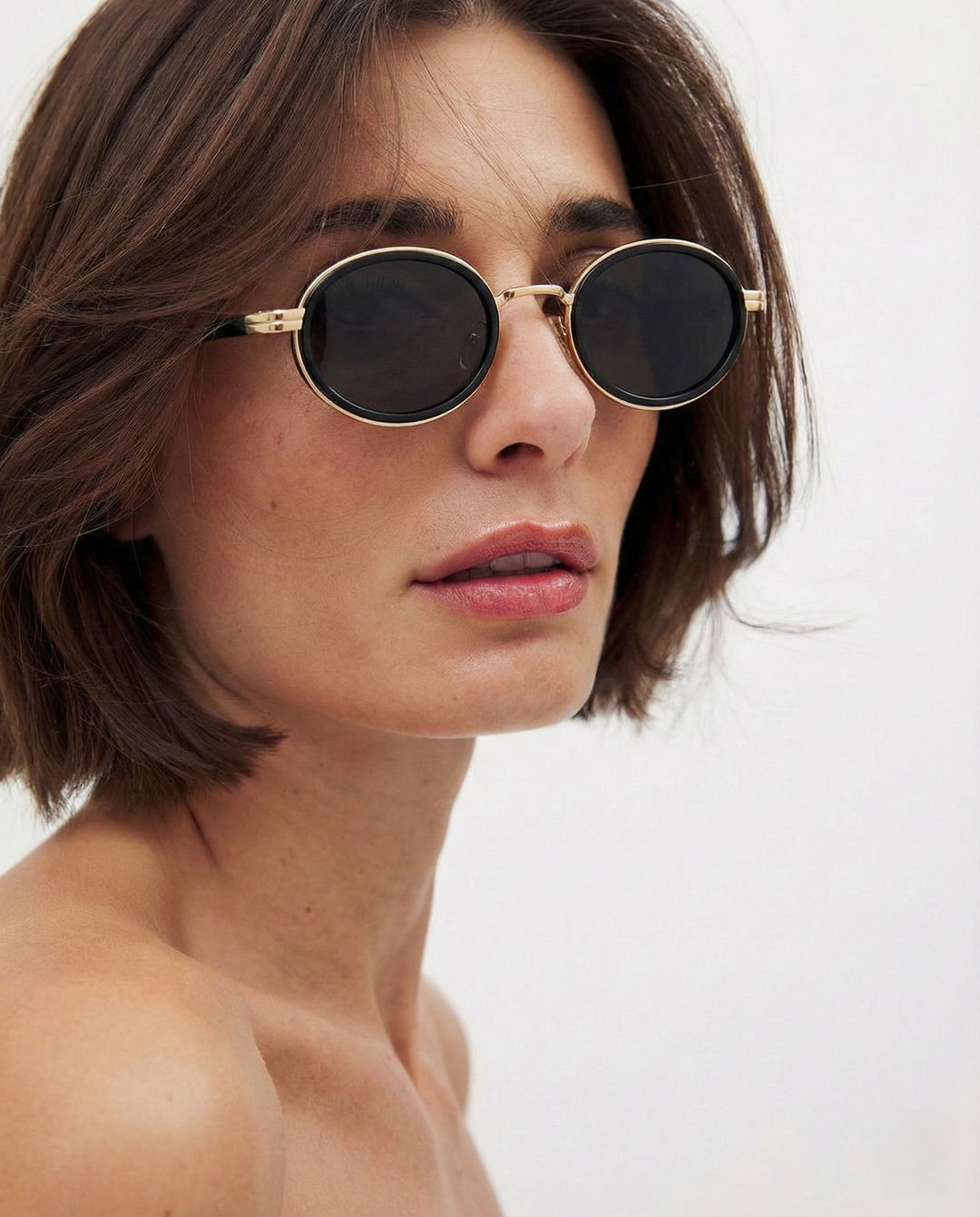 Slim Rim Oval Metal Sunglasses